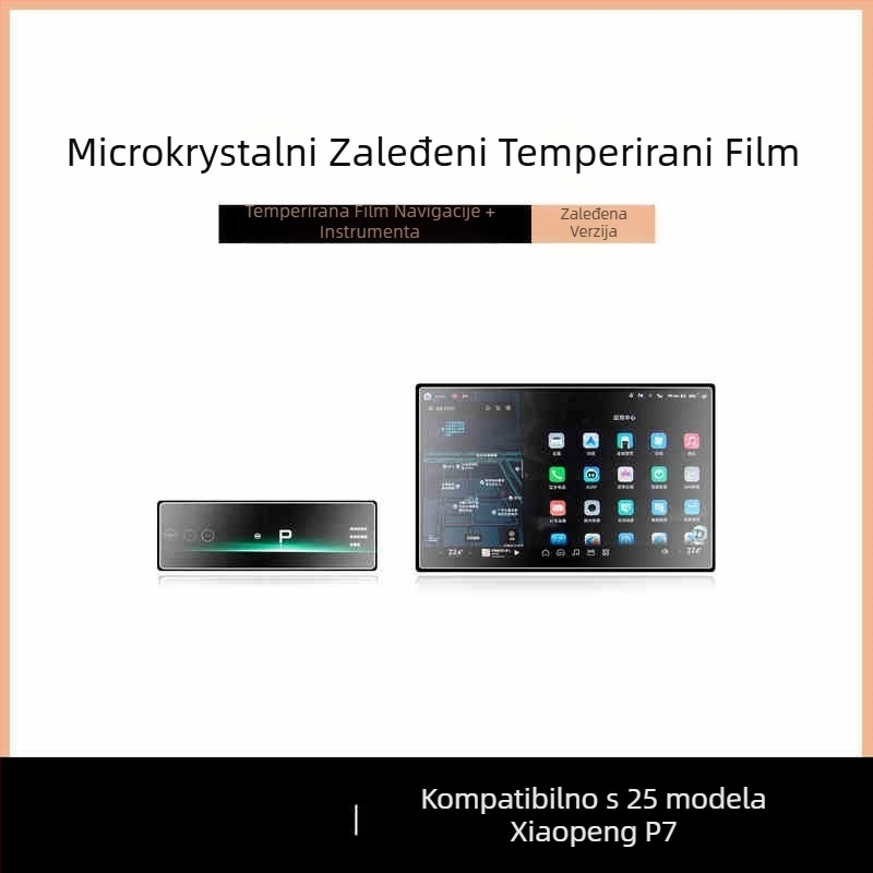 Zaštitnik zaslona od kaljenog stakla za središnji navigacijski zaslon Xpeng P7 — jednodijelni dizajn, antiotisci prstiju