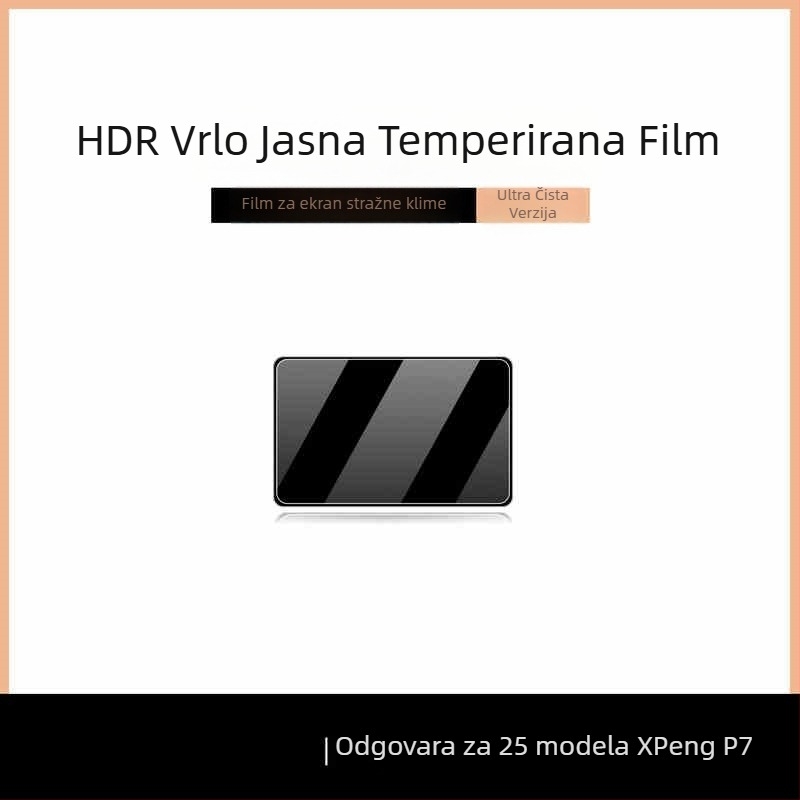 Zaštitnik zaslona od kaljenog stakla za središnji navigacijski zaslon Xpeng P7 — jednodijelni dizajn, antiotisci prstiju