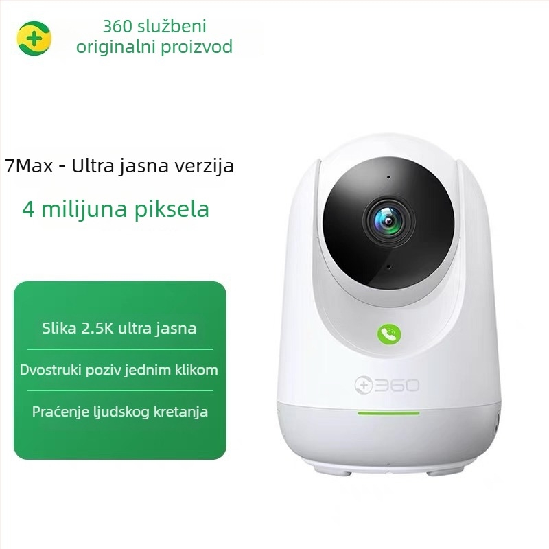 360 7max pametna kamera s 4MP HD, noćni vid, pohrana u oblaku, upravljanje mobilnom aplikacijom, domet 30 m+