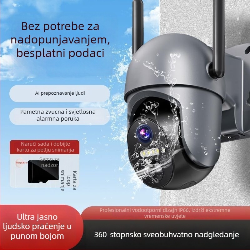 CMOS nadzorna kamera, 360° pokrivenost, interkom u realnom vremenu, daljinsko uključivanje/isključivanje