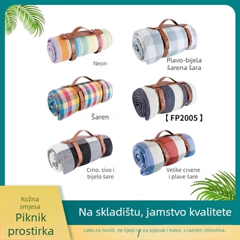 Piknik podloga, vodootporna, od akrilnih vlakana, težina 1000 g, rezljiva podloga protiv vlage za 1–2, 4–6 ili 6–8 osoba