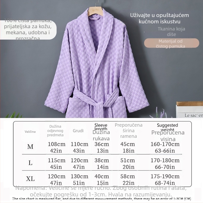 Kupaći ogrtač, 100% pamuk, terry tkanina, 1000 g, unisex, jesen