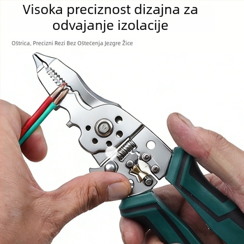 16-u-1 višenamjenski alat za skidanje izolacije i krimpanje vodiča; Težina: 210 g