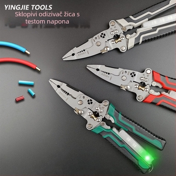 Hero sklopivi odvijač za skidanje izolacije žica s testerom napona – ravne čeljusti, težina 0,2