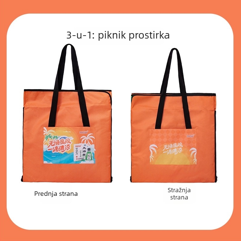 Vanjska tri-u-jednom piknik prostirka – Oxford platno, vodootporna i protuhlačna površina; pogodna za 1-2, 2-4 ili 4-6 osoba