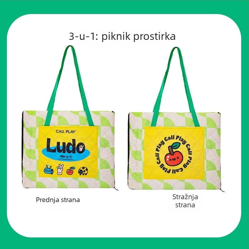 Vanjska tri-u-jednom piknik prostirka – Oxford platno, vodootporna i protuhlačna površina; pogodna za 1-2, 2-4 ili 4-6 osoba