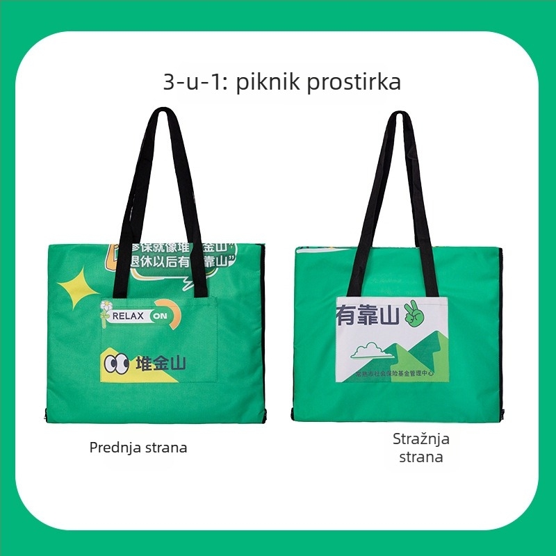 Vanjska tri-u-jednom piknik prostirka – Oxford platno, vodootporna i protuhlačna površina; pogodna za 1-2, 2-4 ili 4-6 osoba