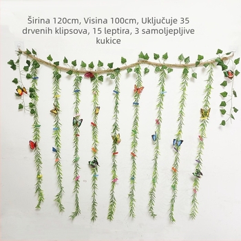 Dekor zidnih fotografija s auto-prijanjivim konopnim užetnim klipsama, stil drveno/pleteno, jednostavan dizajn, bez bušenja