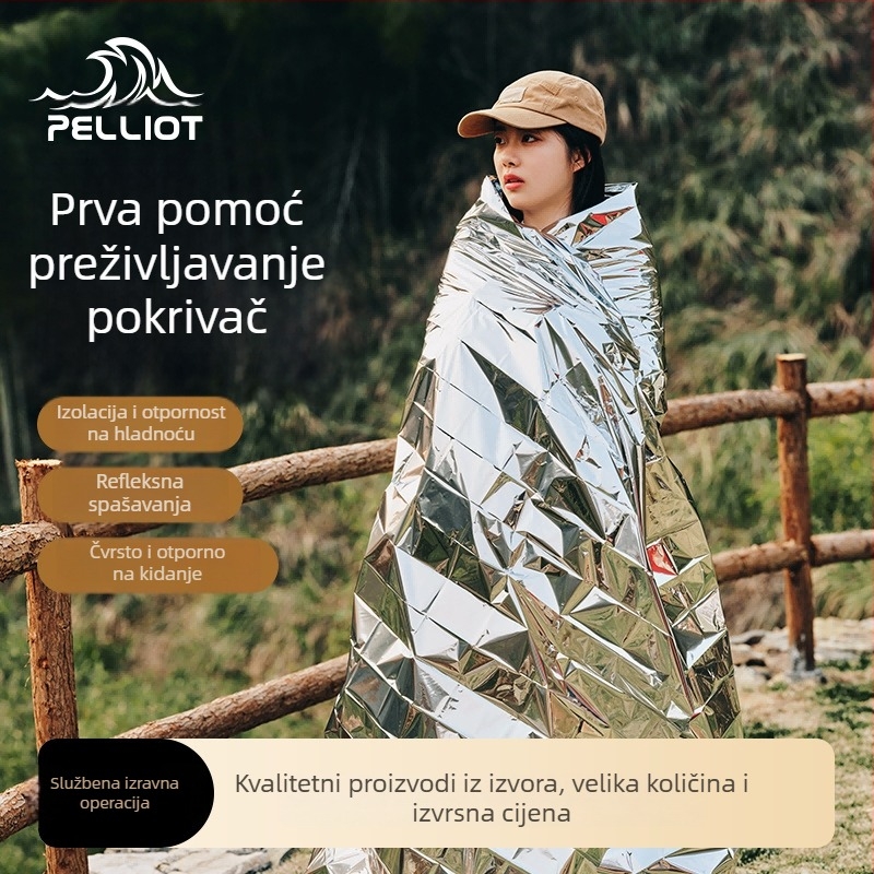 Pelliot Piknik Podmetač i Vanjska Deka za Hitne Slučajeve, Prijenosna Toplinska Izolacija, Reflektirajuća, Protuklizna