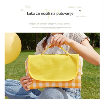 Piknik podloga od Oxford tkanine, otporna na vlagu, PVC podloga, vanjska upotreba za kampiranje i plažu, prijenosna travnata podloga, moderan jednostavan stil