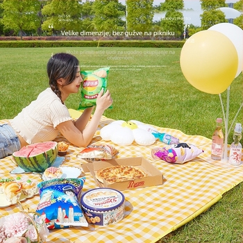 Piknik podloga od Oxford tkanine, otporna na vlagu, PVC podloga, vanjska upotreba za kampiranje i plažu, prijenosna travnata podloga, moderan jednostavan stil