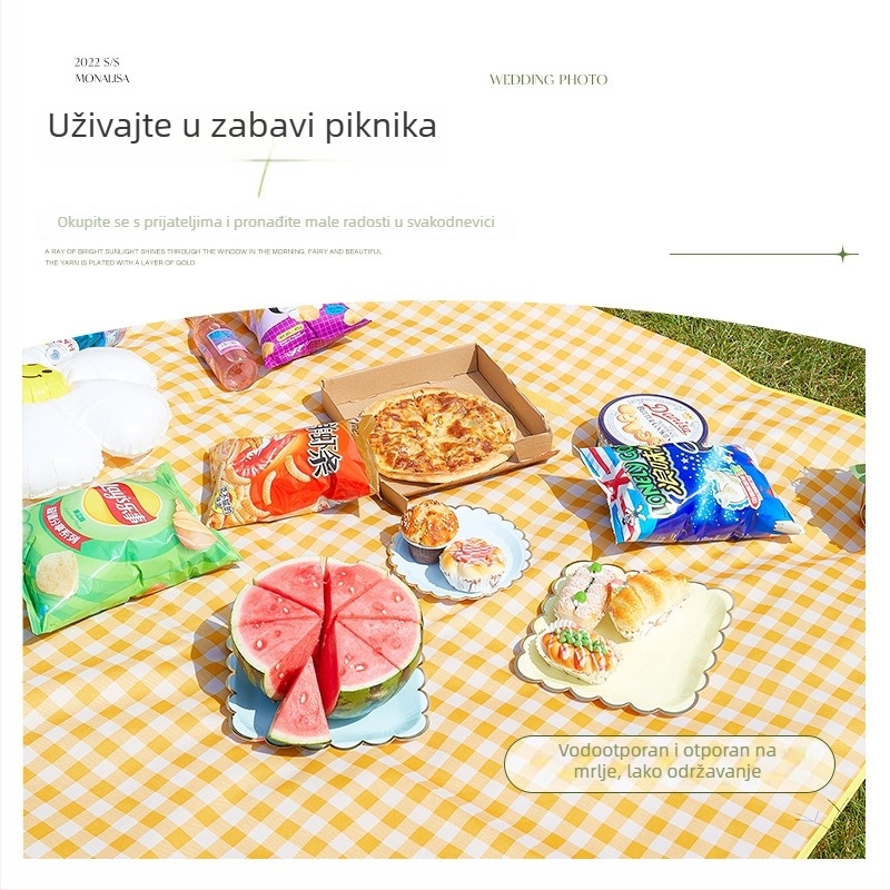 Piknik podloga od Oxford tkanine, otporna na vlagu, PVC podloga, vanjska upotreba za kampiranje i plažu, prijenosna travnata podloga, moderan jednostavan stil