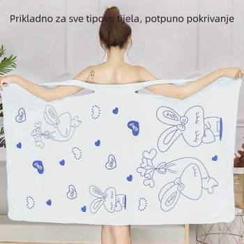 Ženski kupaći župan s remenima, ručnik za spa i saunu, debeli mekani mikrovlakni poliester, ne ispadaju vlakna, nosiv za odrasle
