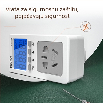 Effective DL333502 Monitor snage za utičnicu – mjerni uređaj za potrošnju električne energije s LCD zaslonom, 10A, 3C potvrđeno