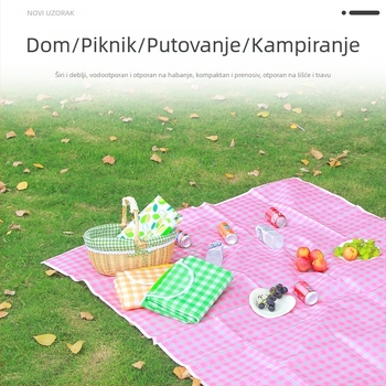 Sklopiva vodootporna piknik podloga za kampiranje i aktivnosti na otvorenom, veličine 1,5×2 m ili 2×2 m, pogodna za 6–8 osoba