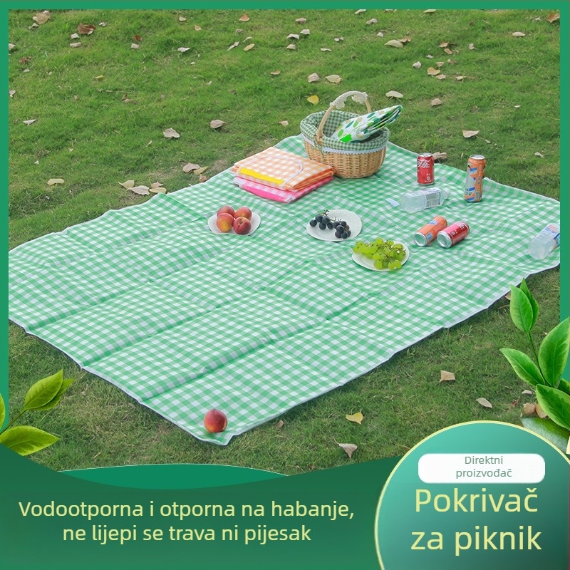 Sklopiva vodootporna piknik podloga za kampiranje i aktivnosti na otvorenom, veličine 1,5×2 m ili 2×2 m, pogodna za 6–8 osoba