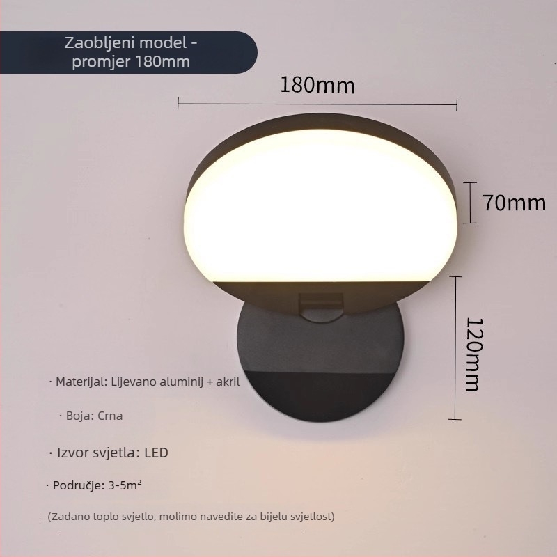 Vanjska vodootporna senzorska zidna svjetiljka za vile, dvorišta i vrtove - sklopiva i rotirajuća, 220V, 36 LED, 990 lm, IP65, 3000-6500K