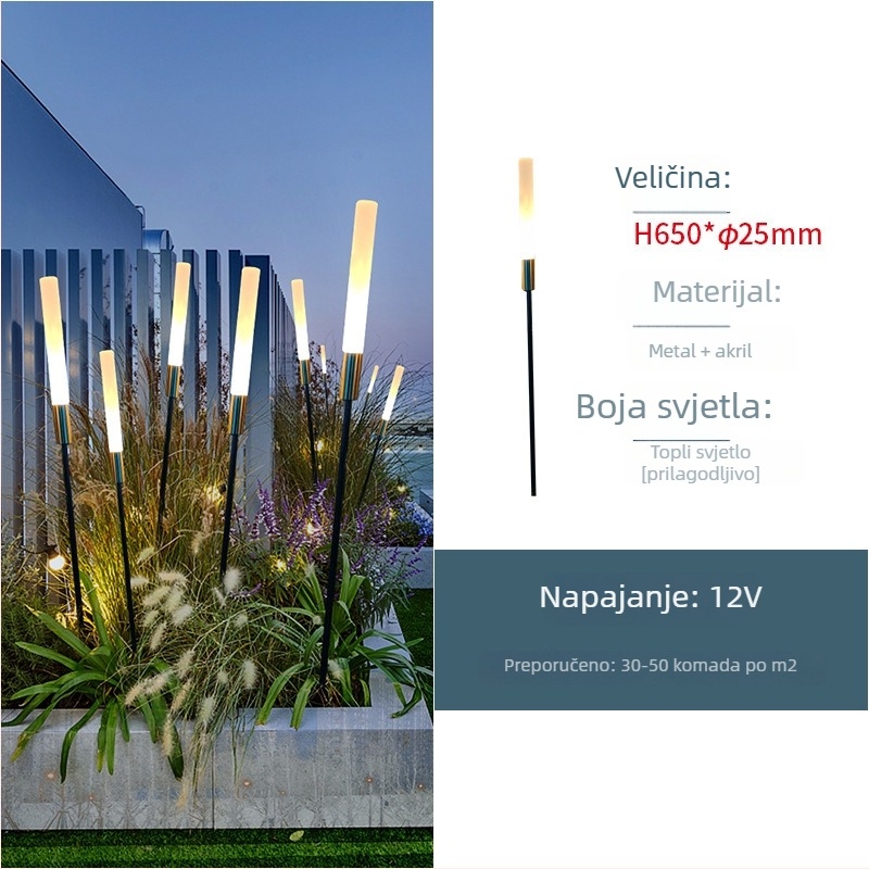 Vanjska LED lampa – krajobrazno osvjetljenje na solarnu energiju (IP65; LED; 400 W; 36 V; 6–12 h)