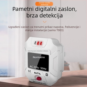 Fazni detektor i tester utičnice Kawashu LF-001 (Fazna detekcija; Tester utičnice; Polaritet; Curanje; Uzemljenje)