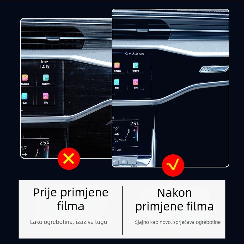 BYD Hiace 07EV unutarnji zaštitni film za središnju ploču i zaslon navigacije – TPU kaljeni zaštitni film, otporan na visoke i niske temperature, opća namjena