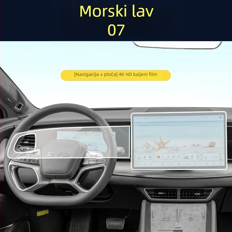 BYD Hiace 07EV unutarnji zaštitni film za središnju ploču i zaslon navigacije – TPU kaljeni zaštitni film, otporan na visoke i niske temperature, opća namjena