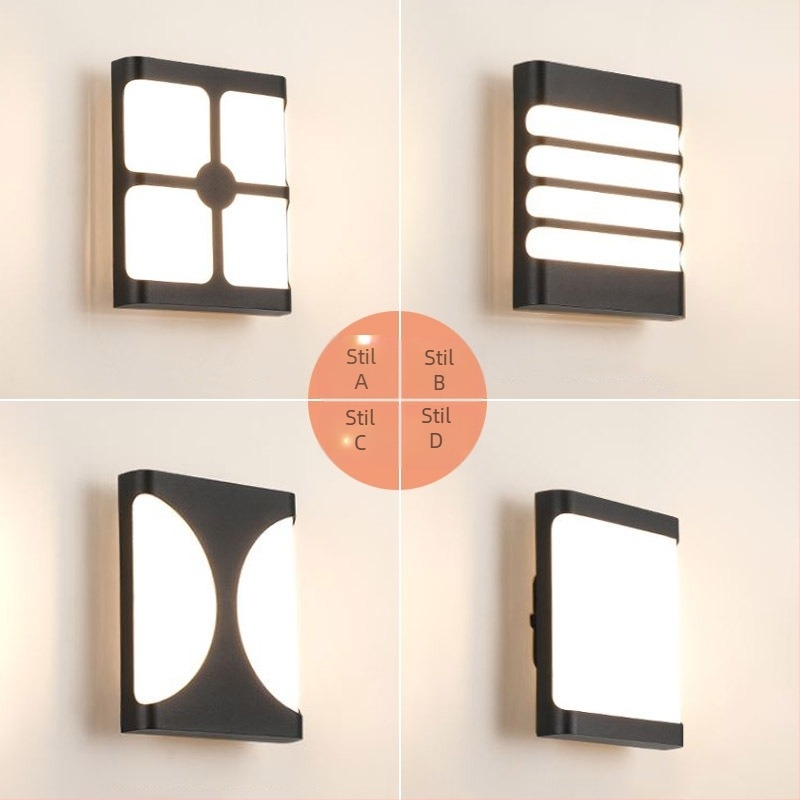 LED vanjska zidna svjetiljka – jednostavan moderni stil za vanjske zidove, dvorište, balkon i stubište; IP65, LED izvor svjetla, 0.95W, 220V, LJ-9125