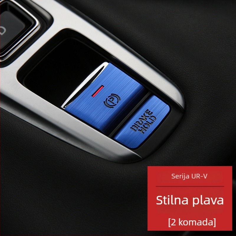 Aluminijska unutarnja dekorativna naljepnica za područje ručice mjenjača i ručne kočnice za Honda UR-V (2017–2020), uz prilagođenu obradu.