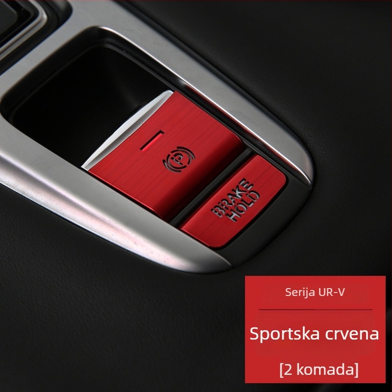 Aluminijska unutarnja dekorativna naljepnica za područje ručice mjenjača i ručne kočnice za Honda UR-V (2017–2020), uz prilagođenu obradu.