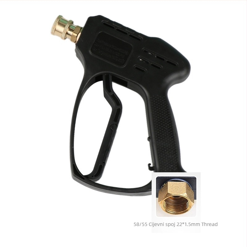 Visokotlačna mlaznica za pranje automobila – plastično kućište; bakreni priključak; legirani mlaznik; držač prstiju; način raspršivanja: ventilator ili vodena kolona