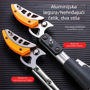 Višenamjenske škare za branje voća s visokih grana i rezanje, nehrđajući čelik, produžive i izvlačne