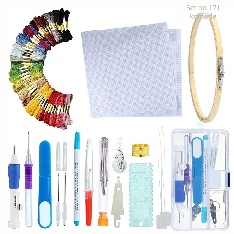 Zuuman set za vez s obrukom i okvirom, alati za križno šivanje, DIY, težina 0.7 kg
