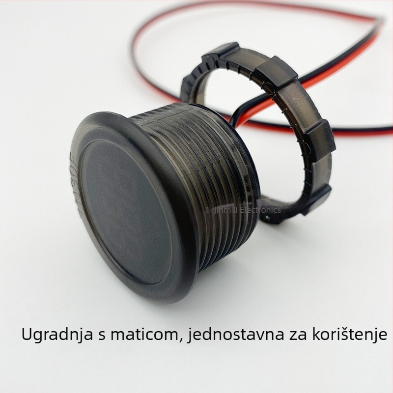 Vodootporni kružni voltmetar s LED zaslonom, DC 4–100V, dva vodiča, univerzalan za električna vozila, model JML30F-DV1