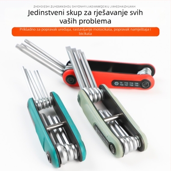 Sklopivi set imbus ključev s unutarnjim šesterokutnim glavama, od krom-vanadij čelika