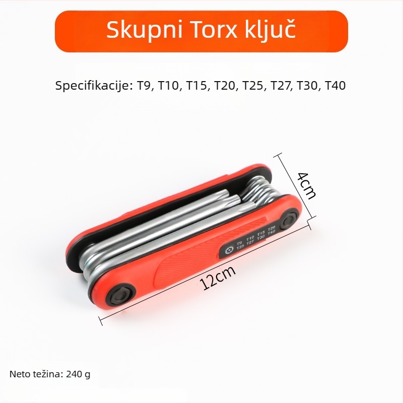 Sklopivi set imbus ključev s unutarnjim šesterokutnim glavama, od krom-vanadij čelika