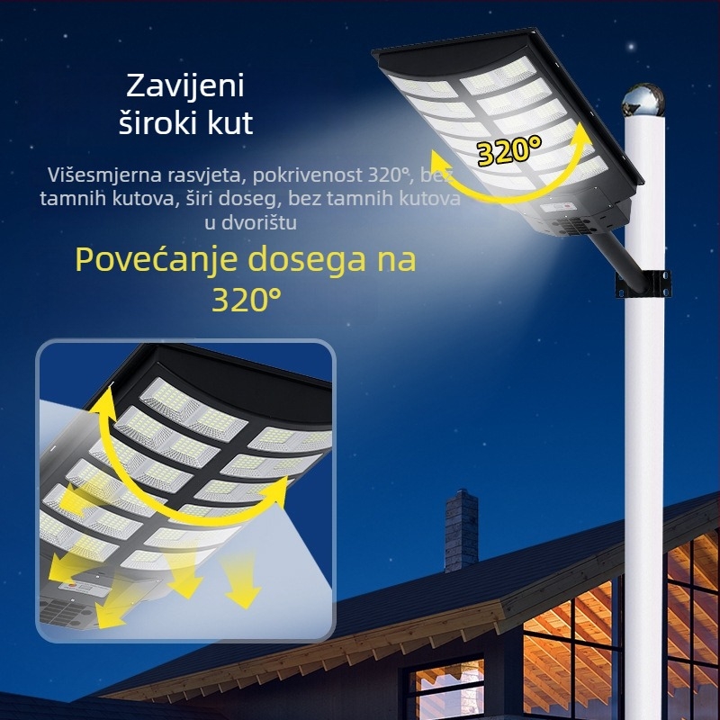 Integrirana solarna ulična rasvjeta, 30W, IP65 vodootporna, daljinsko upravljanje, 24–36h radnog vremena