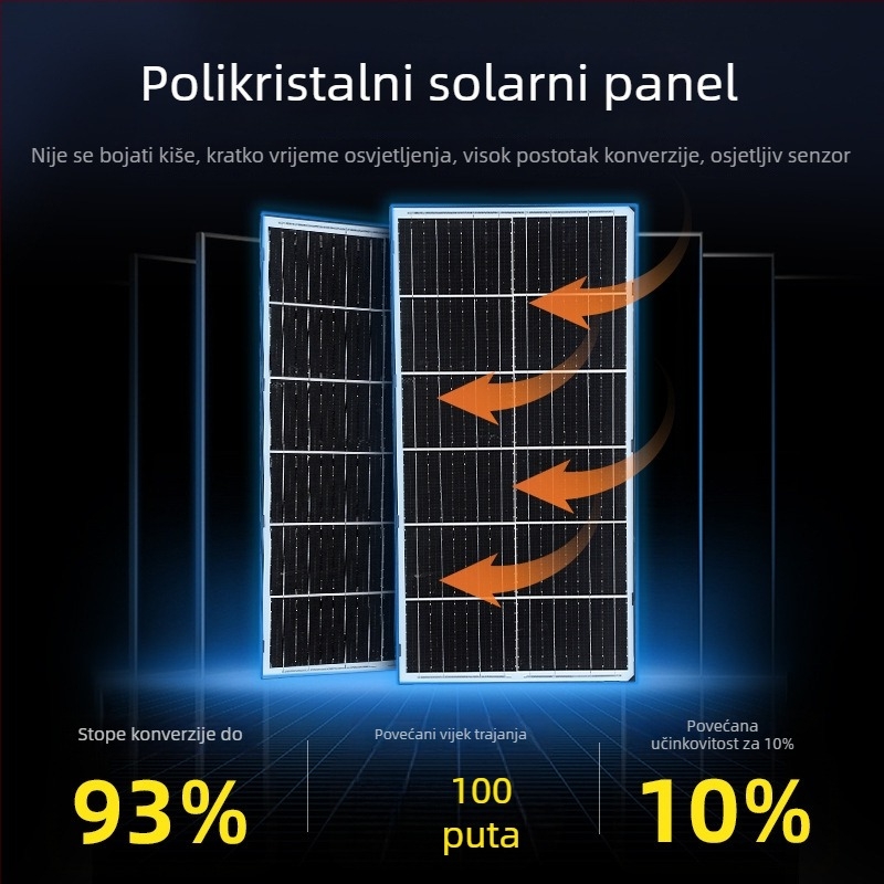 Integrirana solarna ulična rasvjeta, 30W, IP65 vodootporna, daljinsko upravljanje, 24–36h radnog vremena