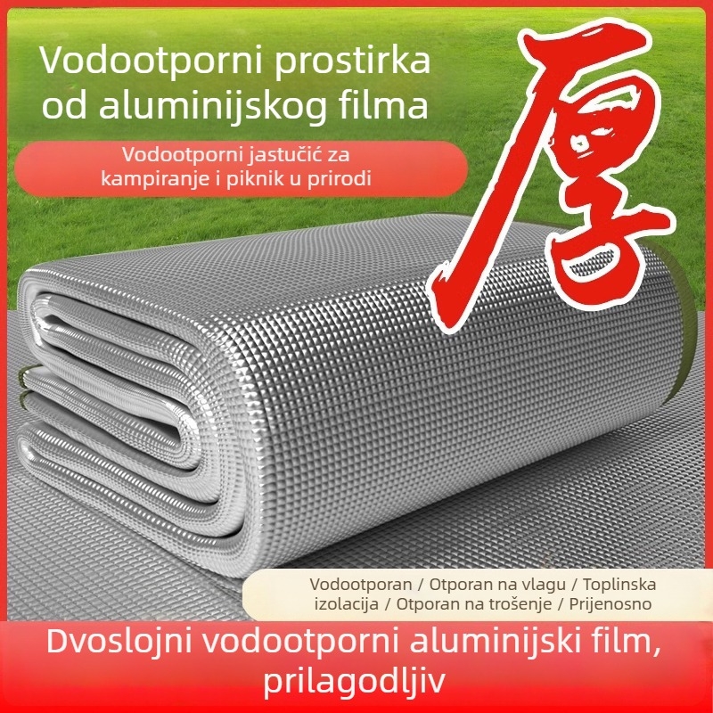 Podloga za kampiranje, aluminijska folija, 3 mm debljine, 200 g, sklopiva, pogodna za 4-8 osoba