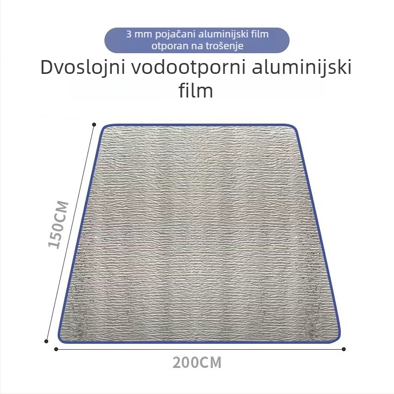 Podloga za kampiranje, aluminijska folija, 3 mm debljine, 200 g, sklopiva, pogodna za 4-8 osoba