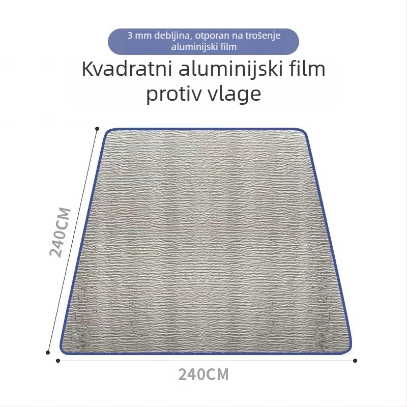 Podloga za kampiranje, aluminijska folija, 3 mm debljine, 200 g, sklopiva, pogodna za 4-8 osoba