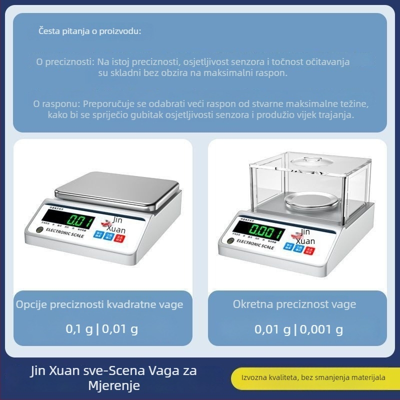 Elektronička precizna vaga, model Jx balance scale, kapacitet 10 kg, elektroničko mjerenje, napajanje baterijom, za nakit