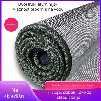 Dvostrani madrac s aluminijskom folijom za vlagu – kampiranje, vanjska EVA izolacijska podloga, kvadratnog oblika, za 4–8 osoba