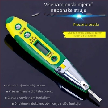 Tester napona u obliku olovke s LED zaslonom, visoka preciznost otkrivanja živih i neutralnih vodova, višenamjenski za kućnu uporabu