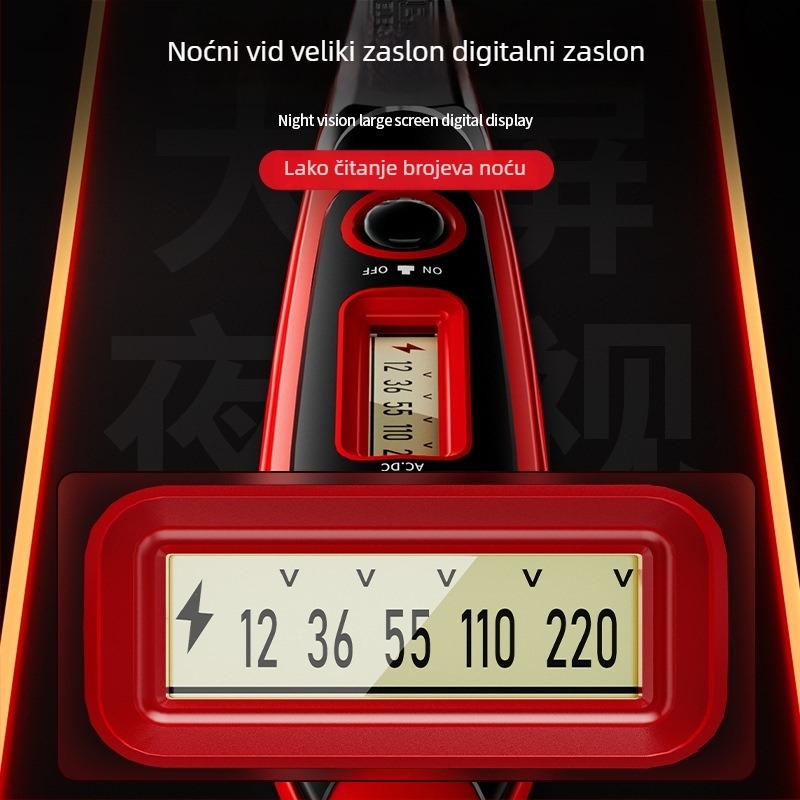 Delixi Electric profesionalni tester-olovka za električare s inteligentnim senzorom, digitalnim zaslonom, višenamjenski tester za otkrivanje prekida žica