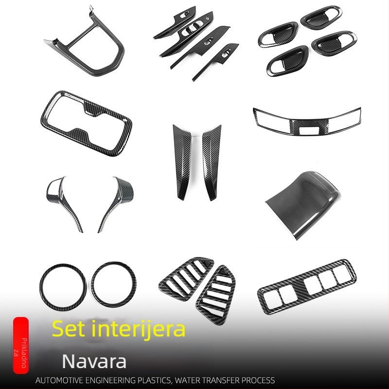 Navara ABS jednodjelna unutarnja obloga za otvore zraka, tipke na upravljaču i zaslon navigacije