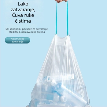 Jačane vreće za smeće s vezicom i automatskim zatvaranjem, PE materijal, nebiološki razgradive