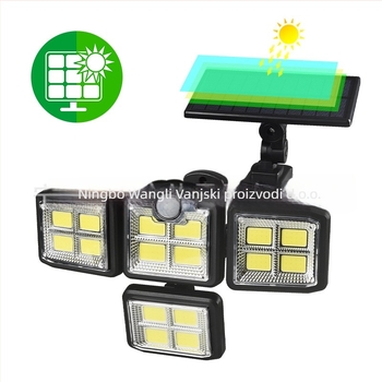 Modularna solarna zidna svjetiljka s daljinskim upravljačem, vanjsko vodootporno osvjetljenje za vrt i ogradu, LED patch, 40W, 3.7V, 16–24h trajanje rada