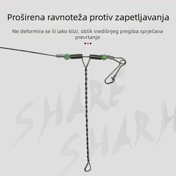 Set ribolovnog pribora s čeličnim žicom: sprječavanje zaplitanja, morska držač i pribor za mamce (Brand: Leisure Guest)