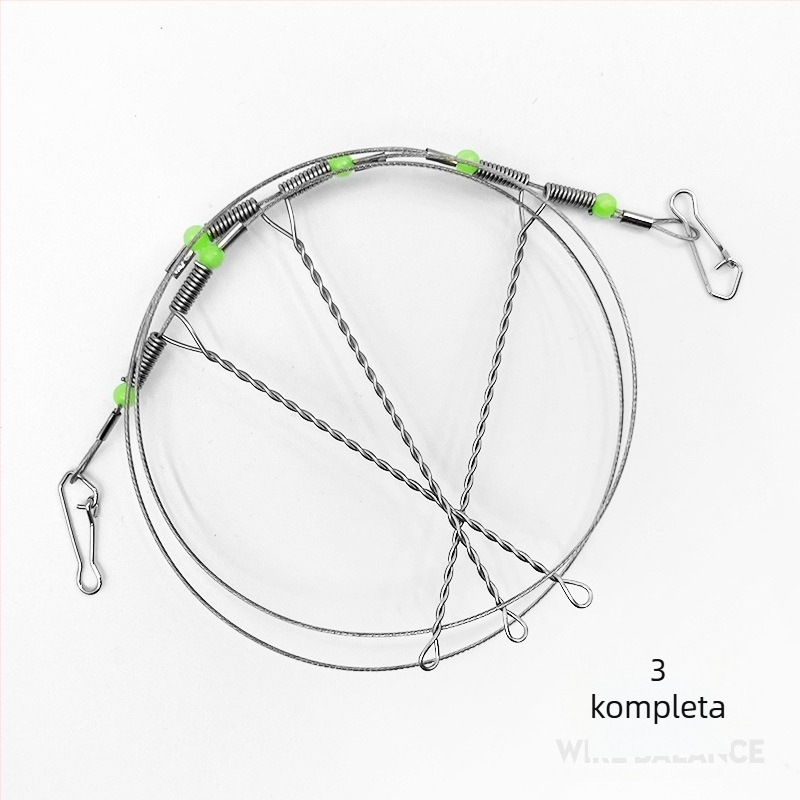 Set ribolovnog pribora s čeličnim žicom: sprječavanje zaplitanja, morska držač i pribor za mamce (Brand: Leisure Guest)
