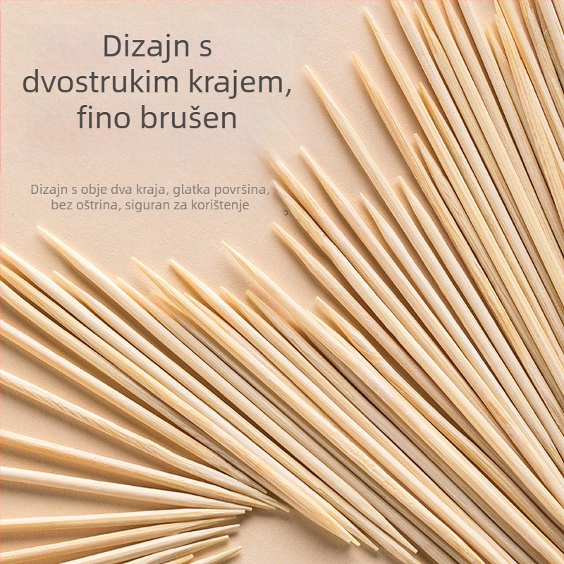 Bambusove zubne štapiće, jednokratne, dvostrane – u kutiji, prijenosne