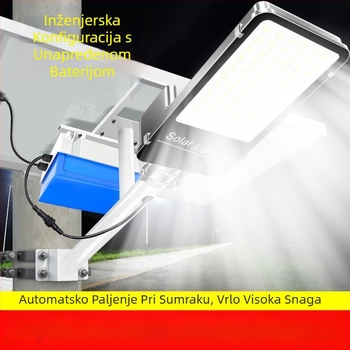 Solarni vanjski ulični svjetiljak s daljinskim upravljačem – LED 15W, IP65, trajanje 16–24h